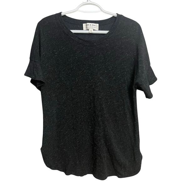 Cloth & Stone Tops - Cloth & Stone Anthropologie Black Short Sleeve Shirt Women's Small